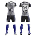 Men's Youth Custom Any Name & Number Logo Soccer Jersey Shorts Kids Kits Black White