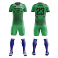Men's Youth Custom Any Name & Number Logo Soccer Jersey Shorts Kids Kits Green