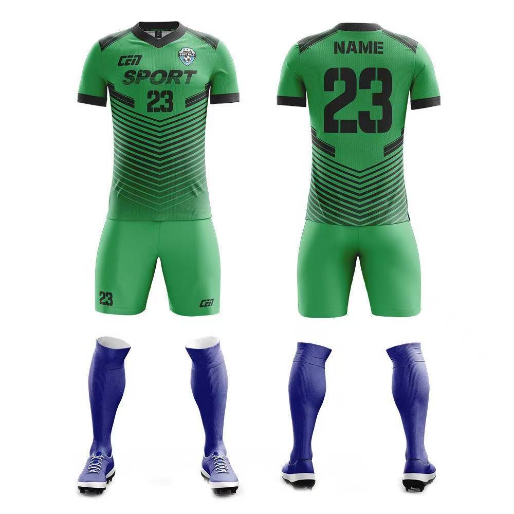 Men's Youth Custom Any Name & Number Logo Soccer Jersey Shorts Kids Kits Green