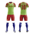 Men's Youth Custom Any Name & Number Logo Soccer Jersey Shorts Kids Kits Green Orange
