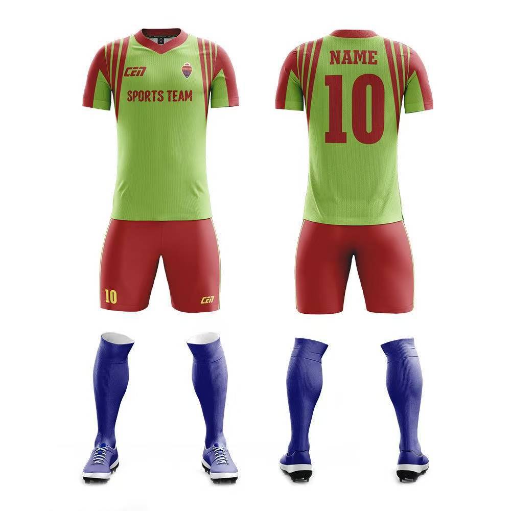 Men's Youth Custom Any Name & Number Logo Soccer Jersey Shorts Kids Kits Green Orange