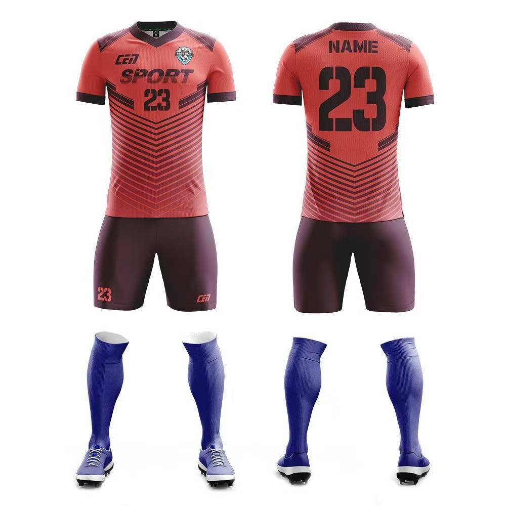 Men's Youth Custom Any Name & Number Logo Soccer Jersey Shorts Kids Kits Orange Brown