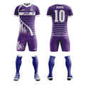 Men's Youth Custom Any Name & Number Logo Soccer Jersey Shorts Kids Kits Purple