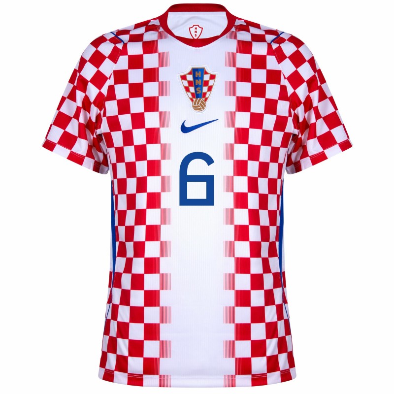 Croatia Josip Sutalo 6 2026 Home Jersey