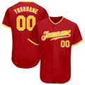 Custom Baseball Jersey Personalized Red Gold Stitched