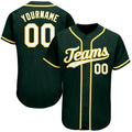 Custom Baseball Stitched Jersey Personalized Green Yellow