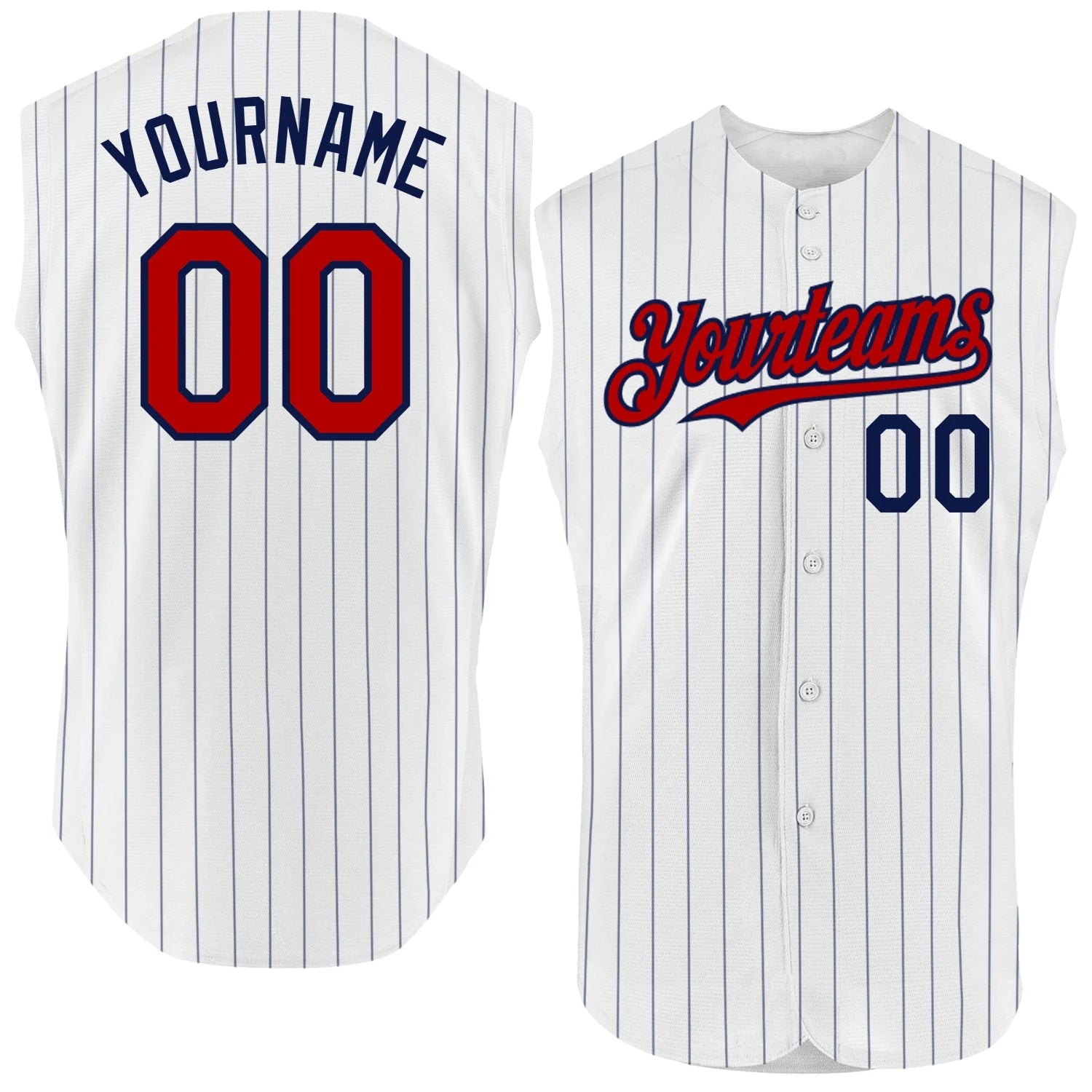 Custom Baseball Stitched Jersey Sleeveless Personalized White