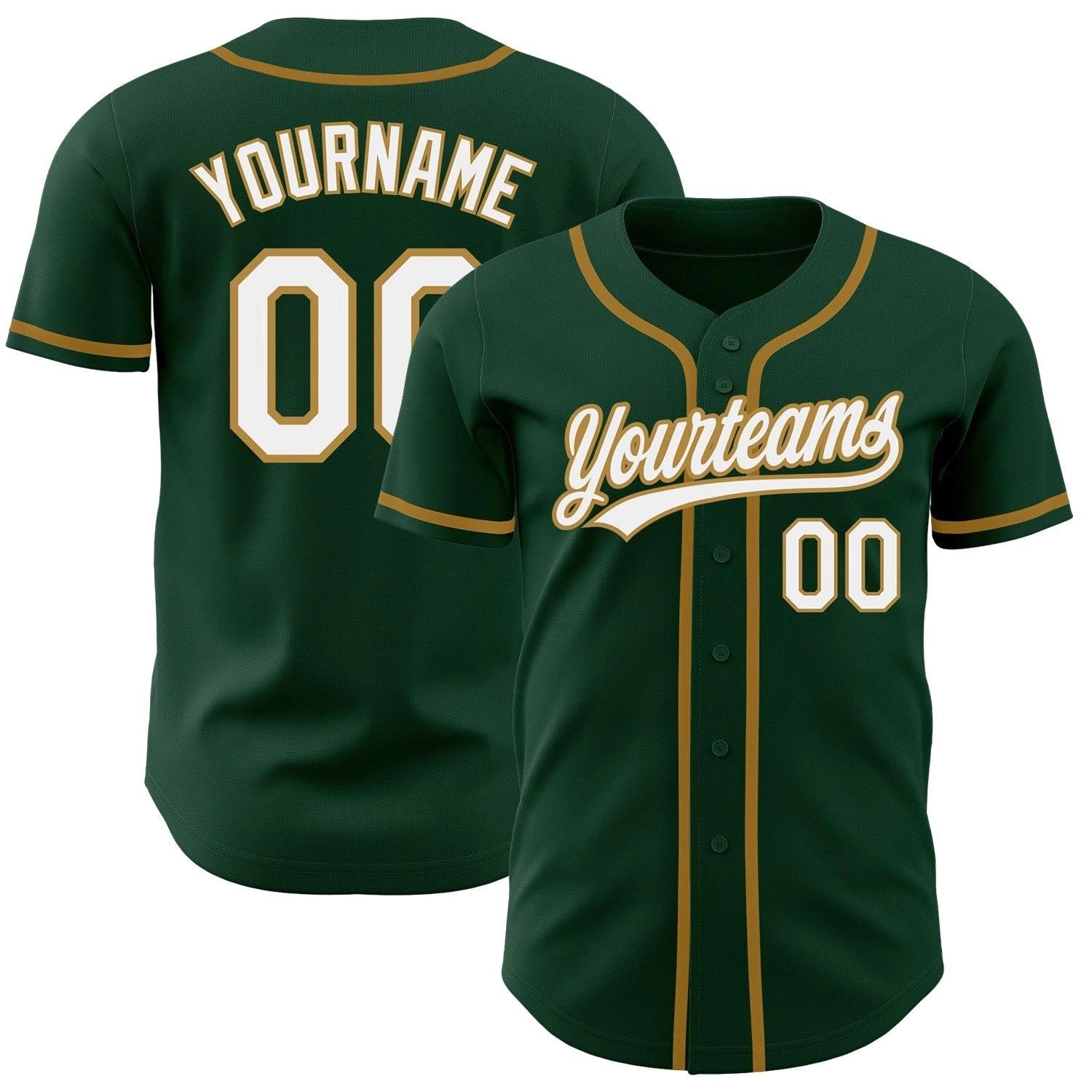 Custom Baseball Stitched Jersey Personalized Green