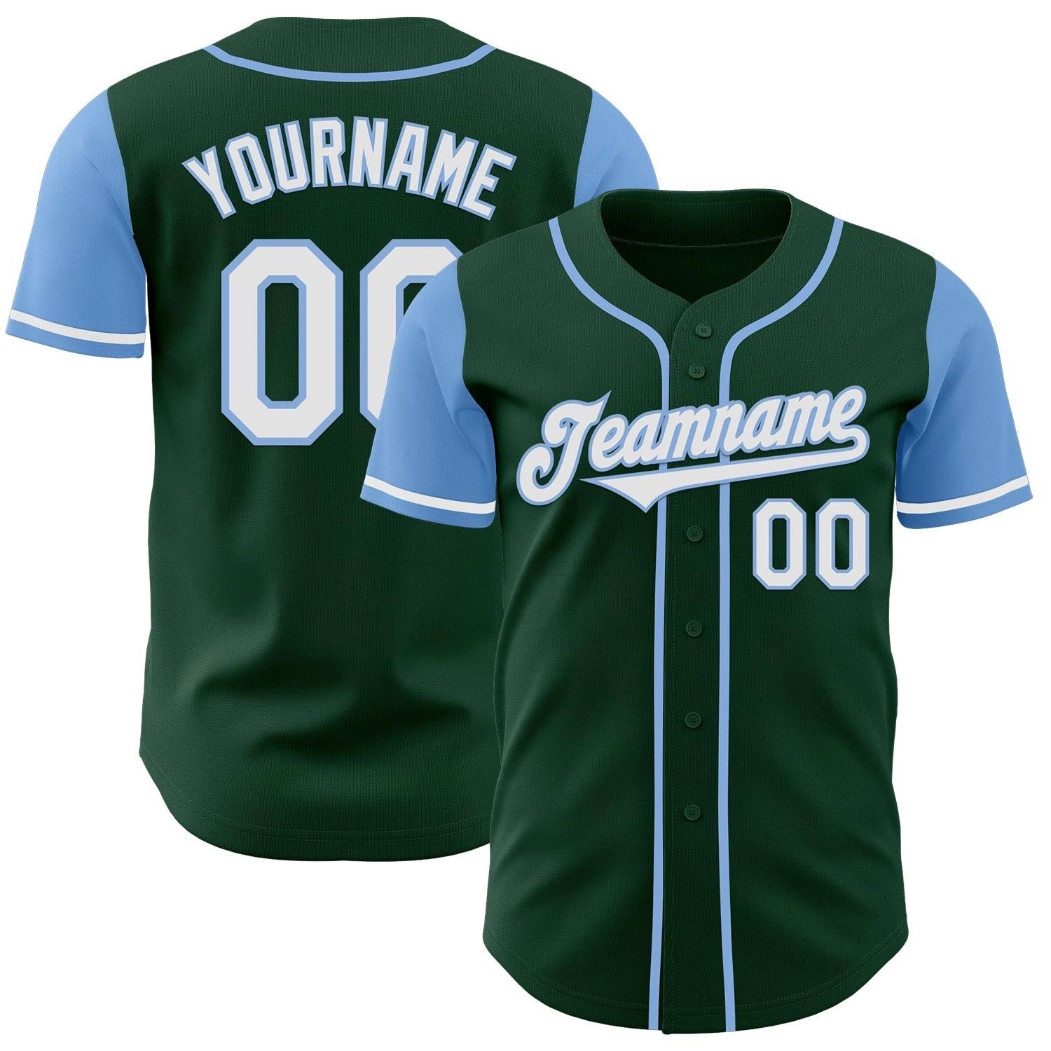 Custom Baseball Stitched Jersey Personalized Green Blue