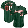 Custom Baseball Stitched Jersey Personalized Green with Stripes