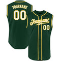 Custom Baseball Stitched Jersey Sleeveless Green