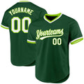 Custom Baseball Stitched Mesh Pullover Jersey Personalized Green