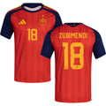Spain Martín Zubimendi 18 2026 Home Jersey
