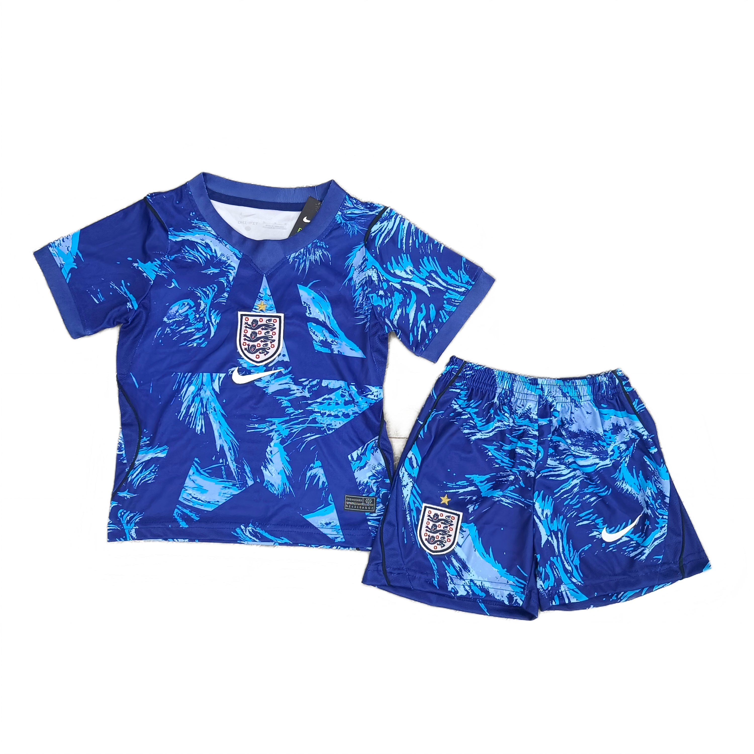 Youth England Blue Goalkeeper Jersey & Shorts Kids Kits