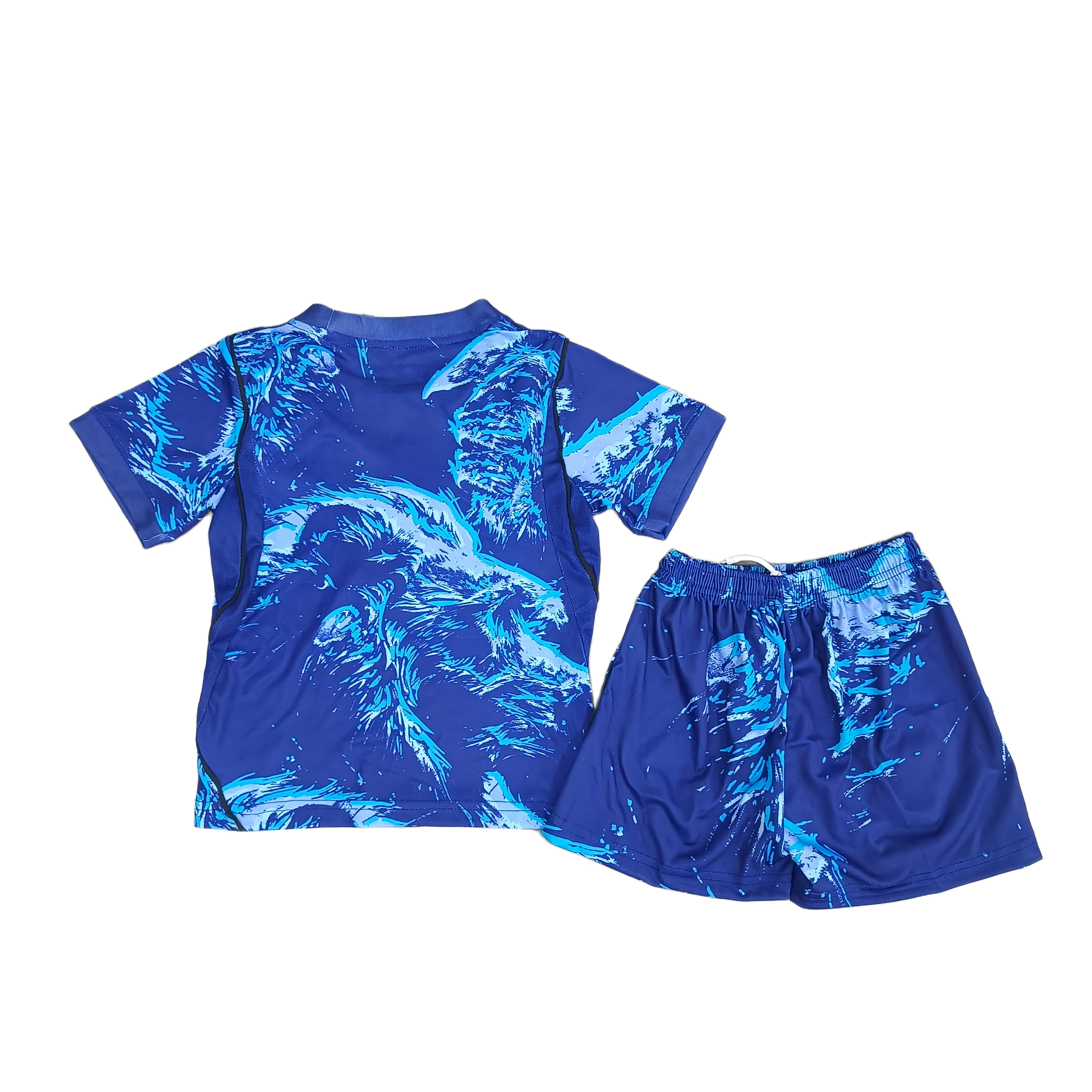 Youth England Blue Goalkeeper Jersey & Shorts Kids Kits